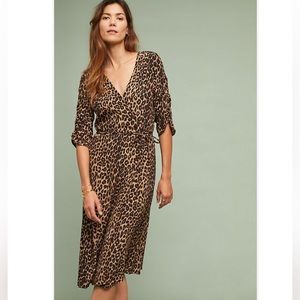 Faithfull The Brand Leopard Wrap Midi Dress